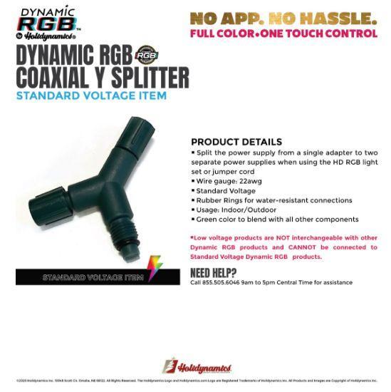 Coaxial "Y" Splitter for RGBWW light sets