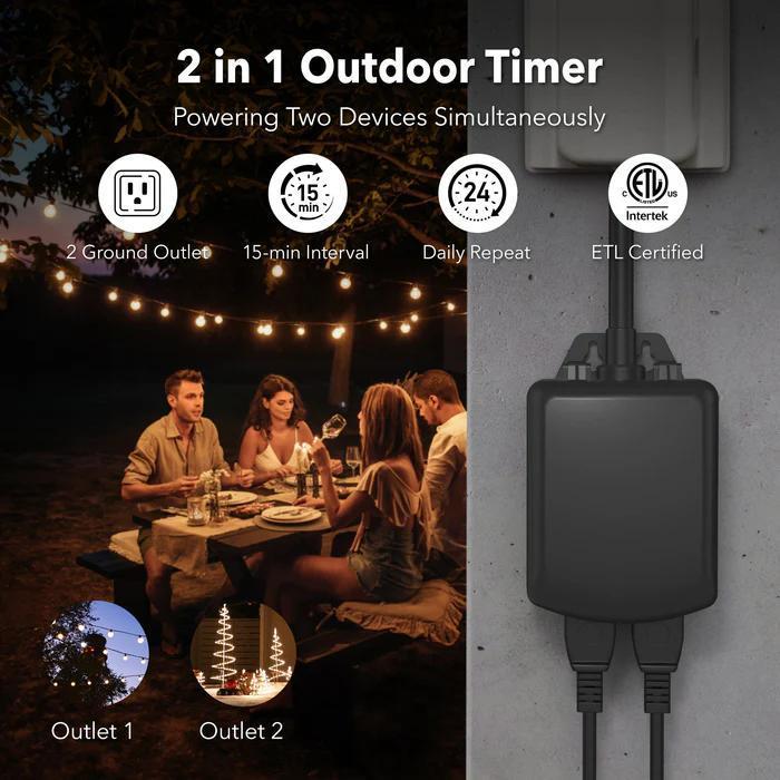 Mechanical Dual Outlet Outdoor Timer
