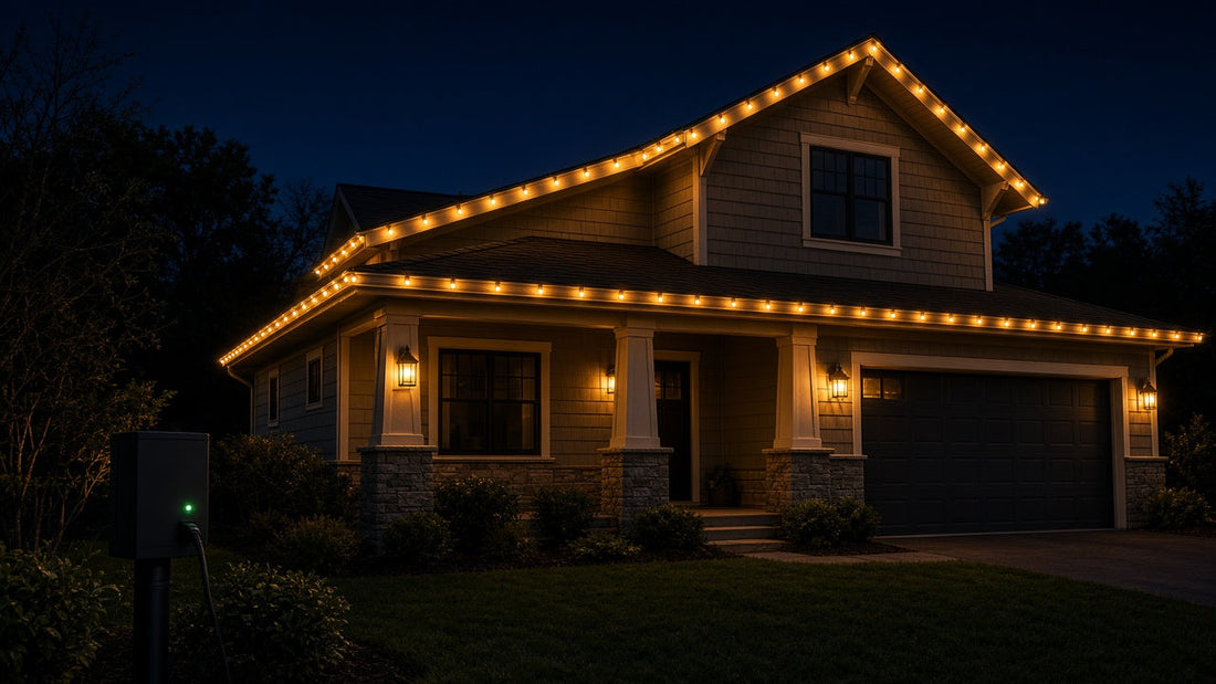 Outdoor power setup for Christmas light installation