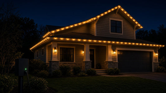 Outdoor power setup for Christmas light installation