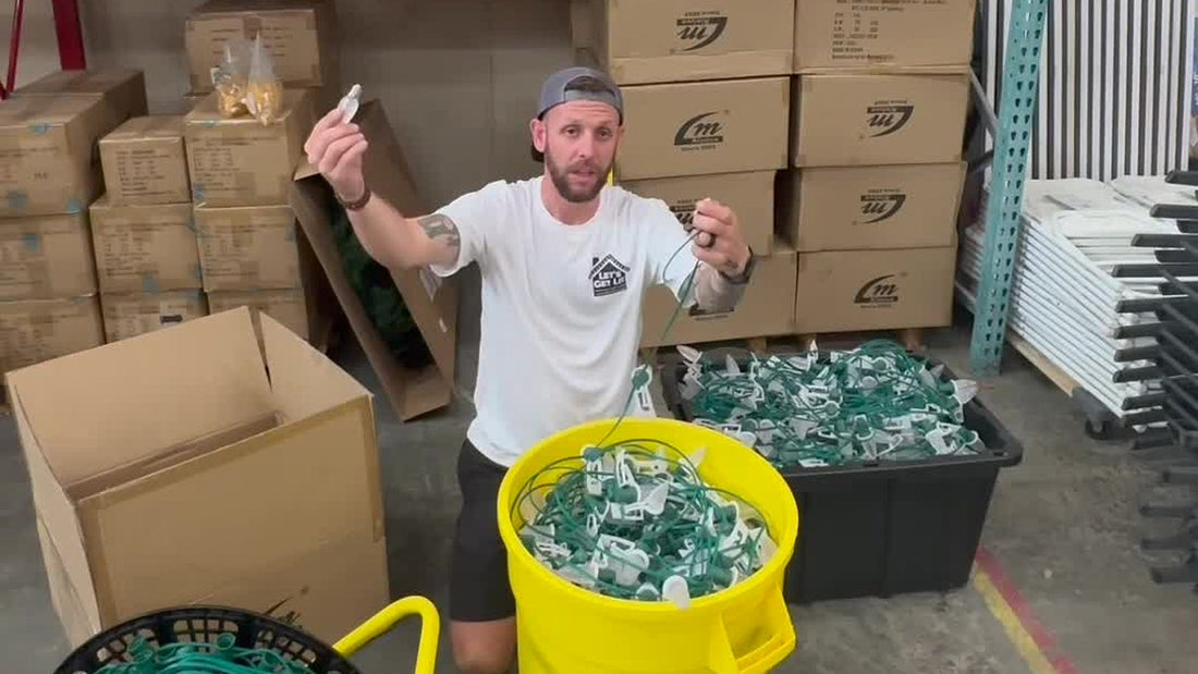 Warehouse prep for pre-bulbing and pre-clipping light cords
