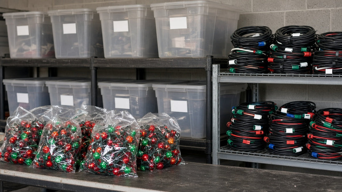 Christmas light takedown and storage cover photo