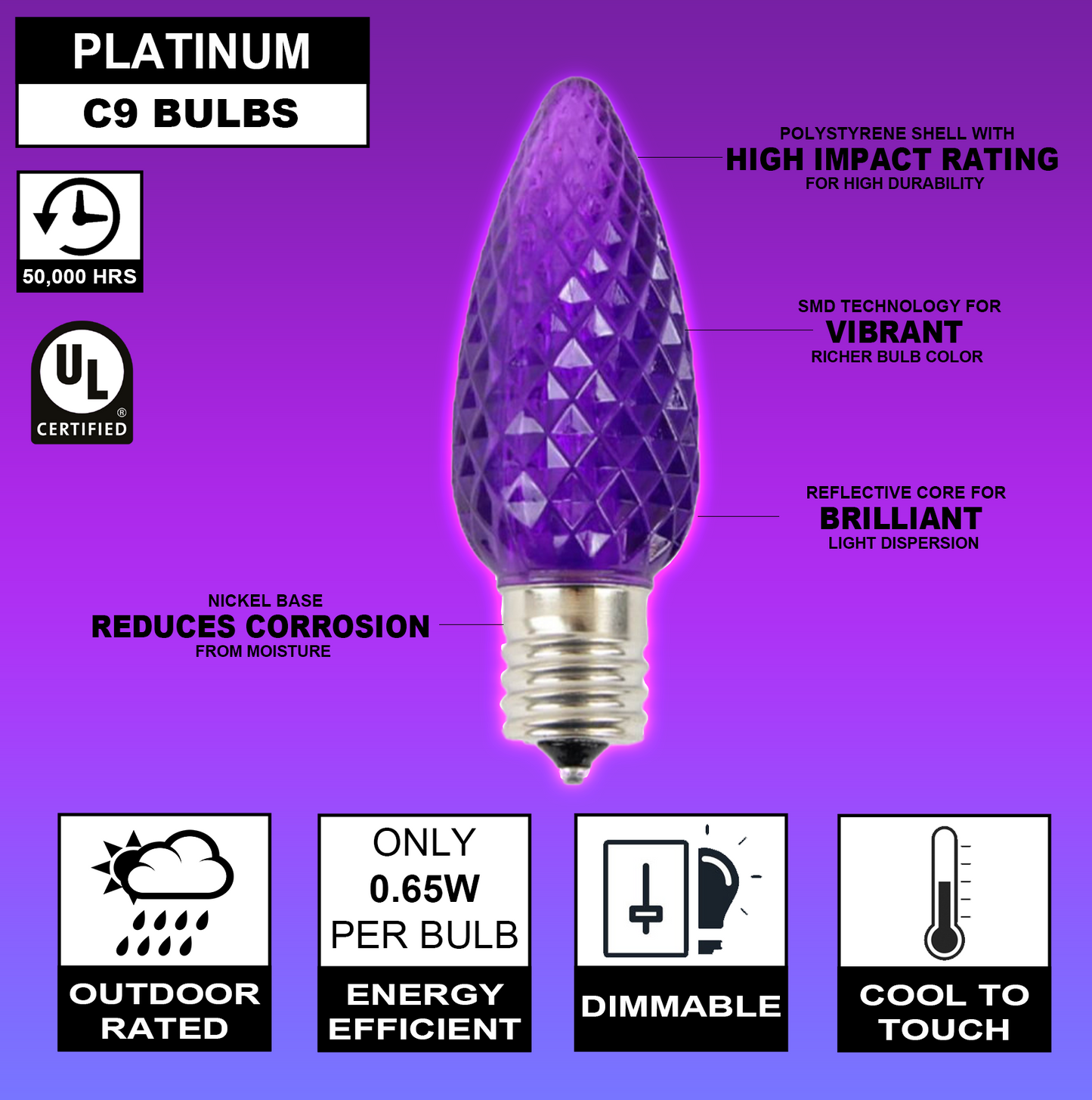 Bombilla C9 Morado - Platino