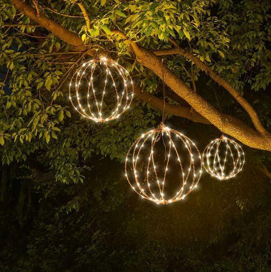 Foldable Ornamental Spheres in Warm White (Classic White) by Holidynamics