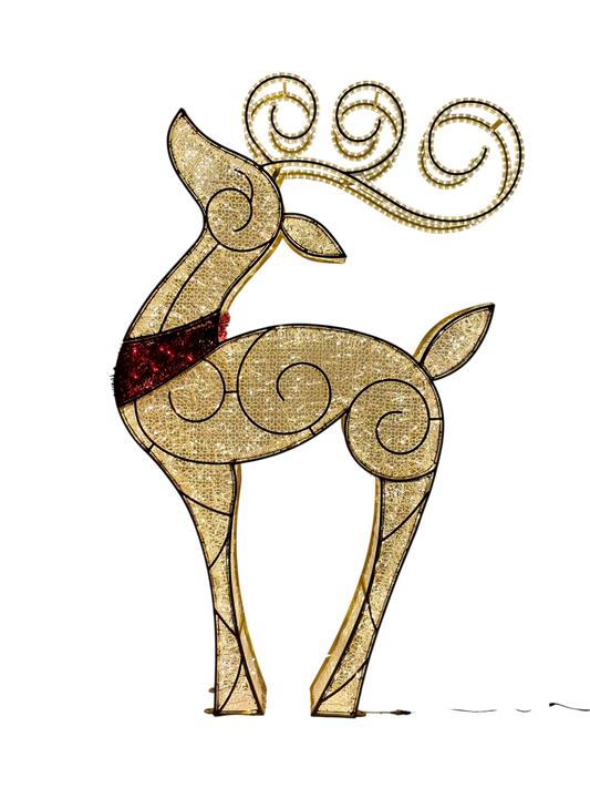 Large Pre-Lit LED Fancy Reindeer — back