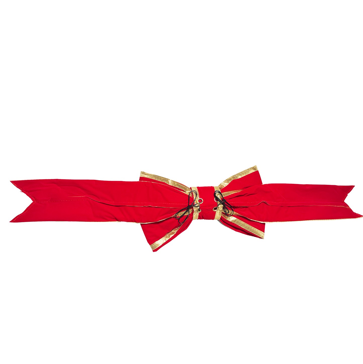 Red with gold trim structural 3D velvet bow (12 Inch)
