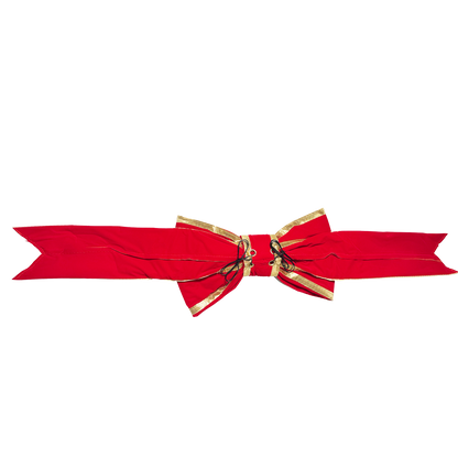 Red with gold trim structural 3D velvet bow (12 Inch)