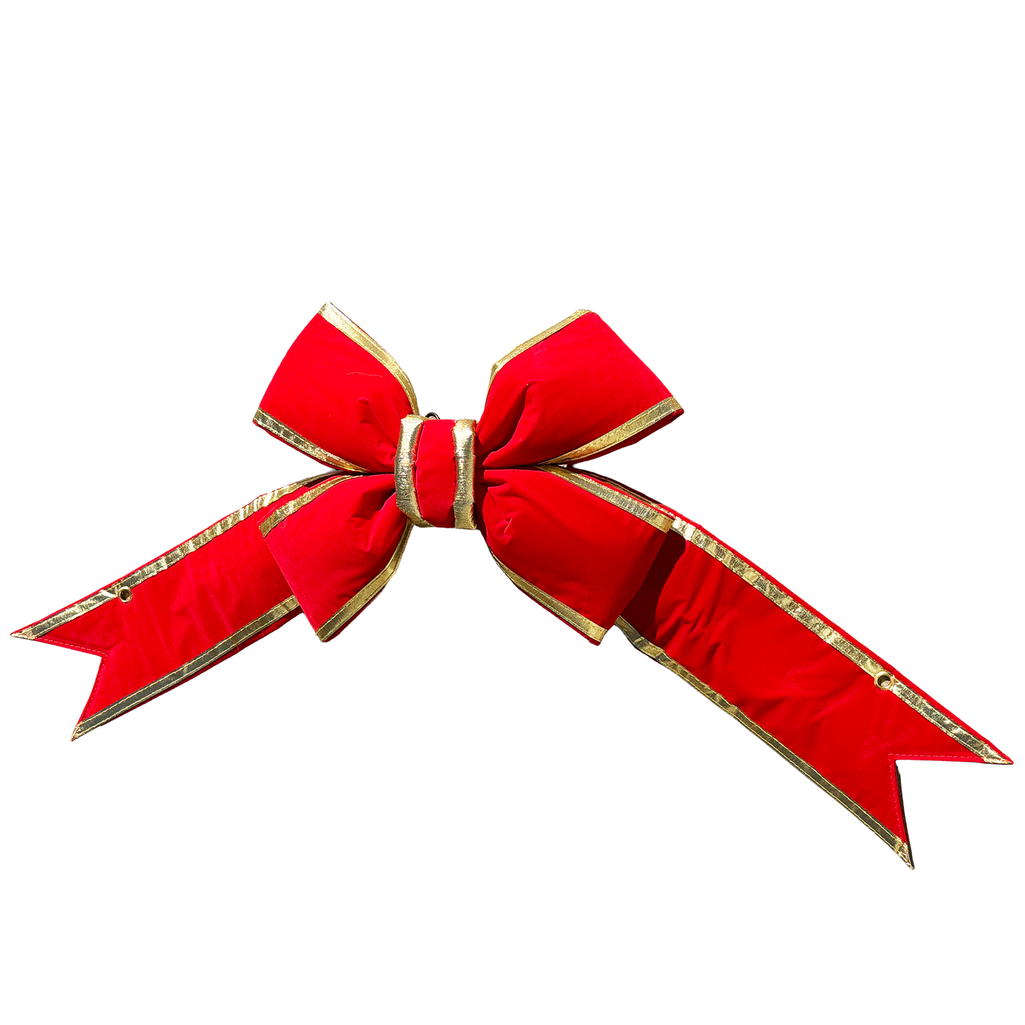 Red with gold trim structural 3D velvet bow (15 Inch)
