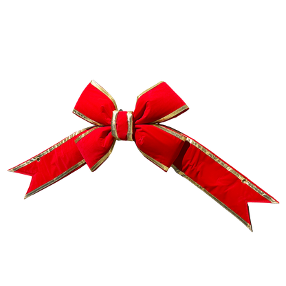 Red with gold trim structural 3D velvet bow (18 Inch)