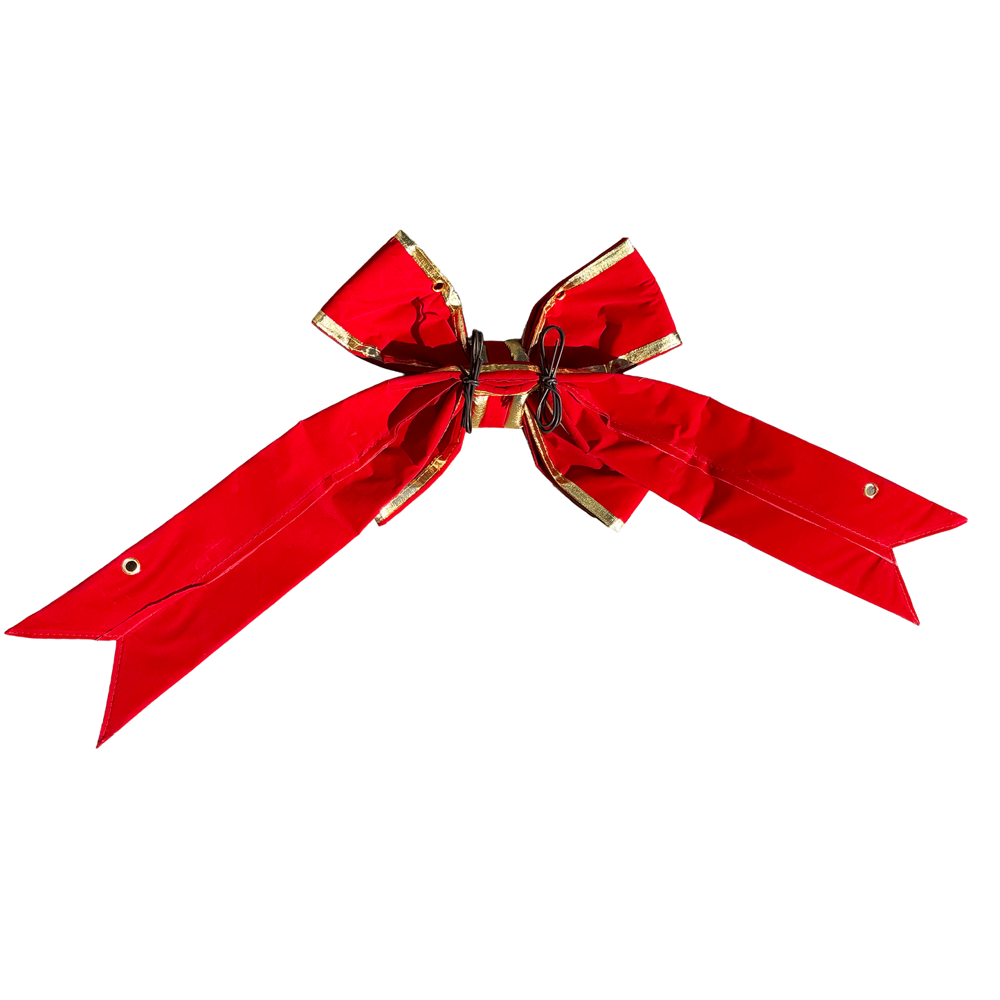 Red with gold trim structural 3D velvet bow (15 Inch)
