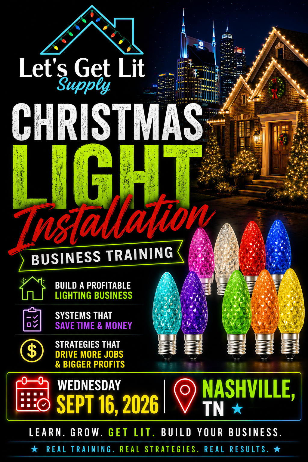 Training for Christmas Light Installation Business in Nashville, TN on September 16, 2026