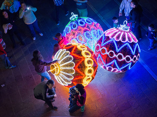 Giant Pre-Lit LED Brilliant Ornaments (3) — color