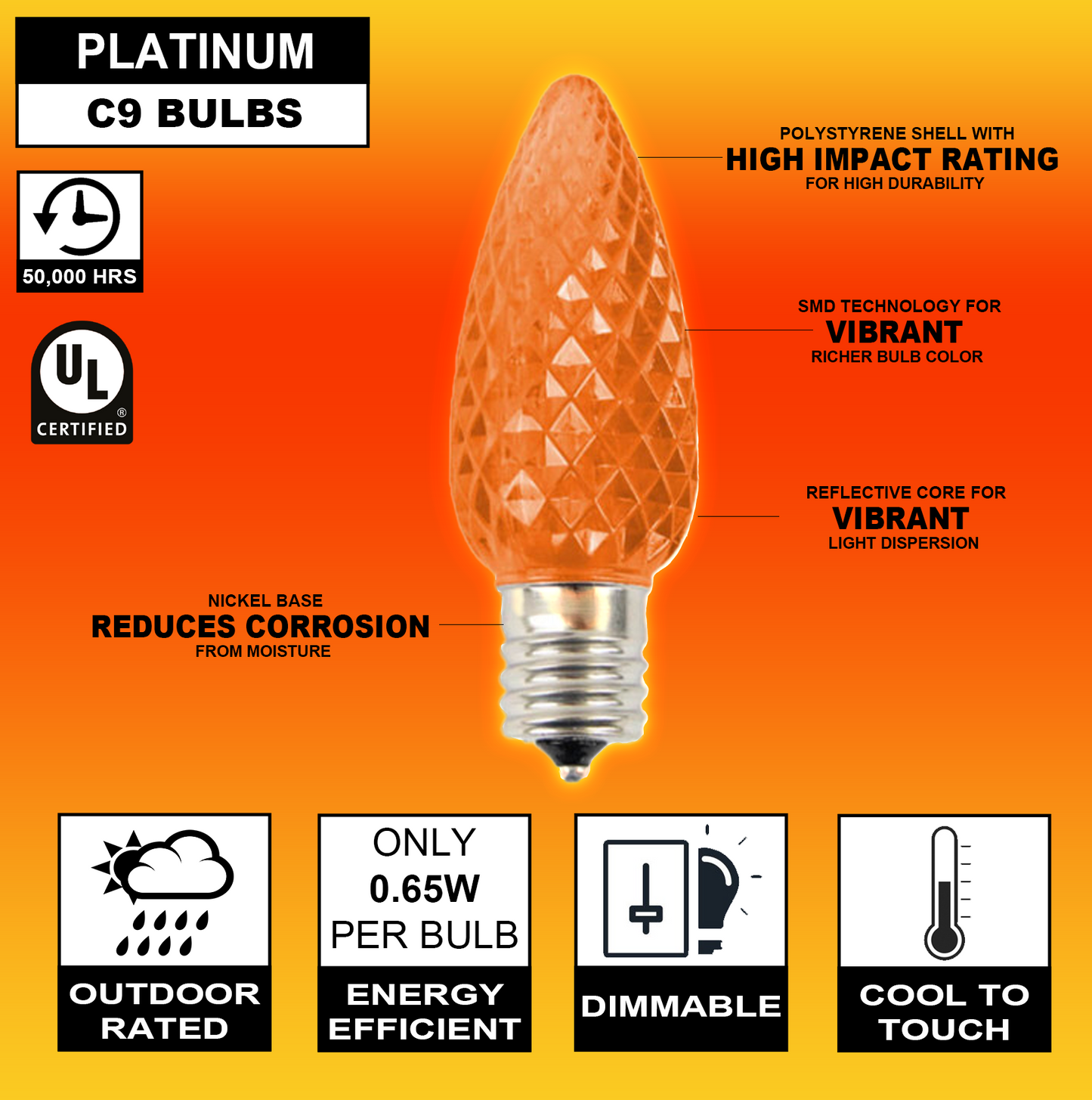 Bombilla C9 Naranja - Platino