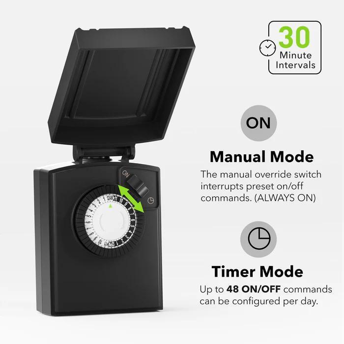 Mechanical Dual Outlet Outdoor Timer