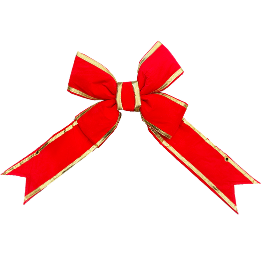 Red with gold trim structural 3D velvet bow